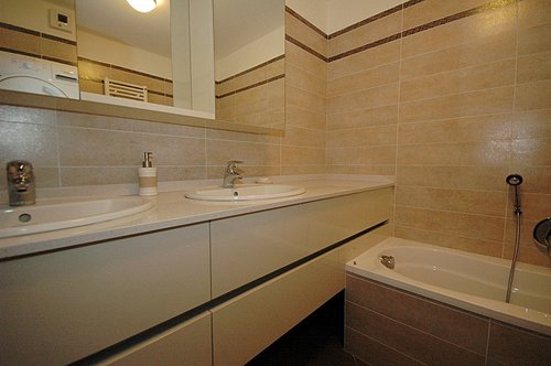 Bathroom with shower over bath