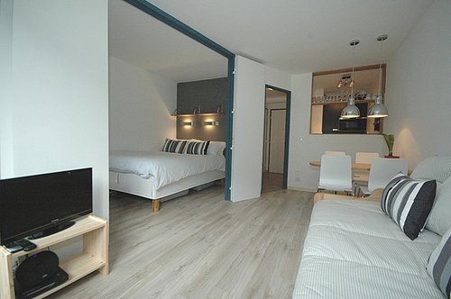 Folding doors to bedroom