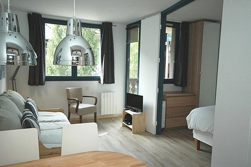 Glass door onto small balcony