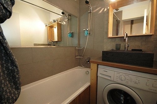 Bathroom with washing machine
