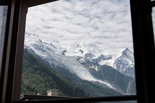 The fabulous view of Mont Blanc from the apartment