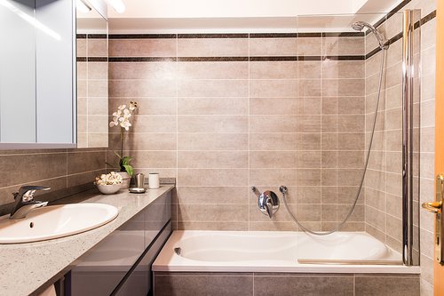 The bathroom in the apartment