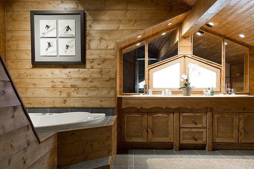 Master ensuite bathroom with separate shower