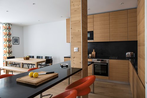 Open plan kitchen and dining