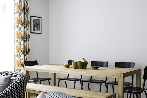 The dining area in the apartment