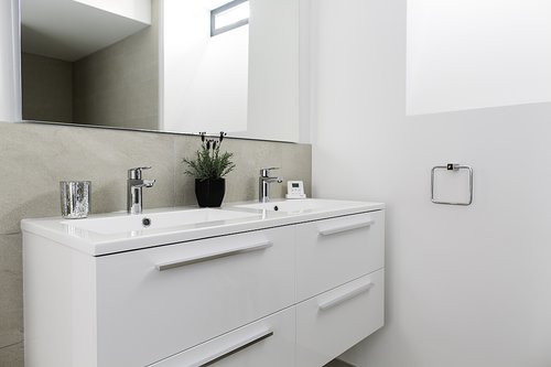 One of the bathrooms in the apartment