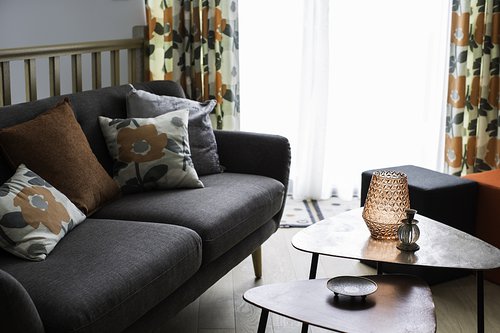 The comfortable sofa in the living room