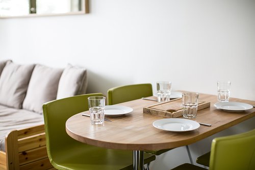 Dining table with comfortable seating