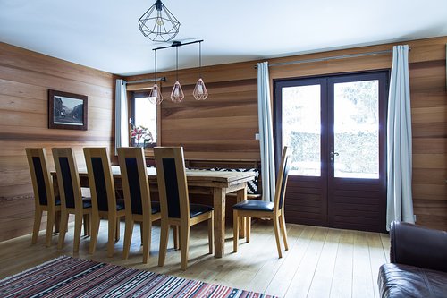 Dining room with doors onto terrace & garden
