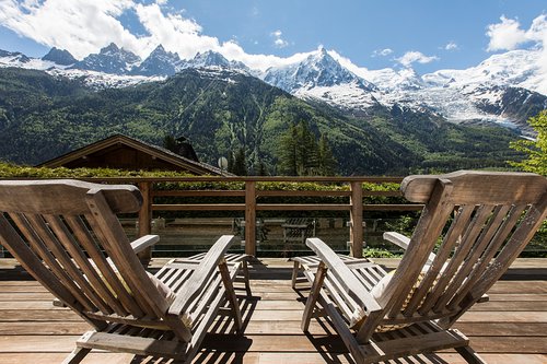 Relax on the balcony and enjoy uninterrupted views of the Mont Blanc range