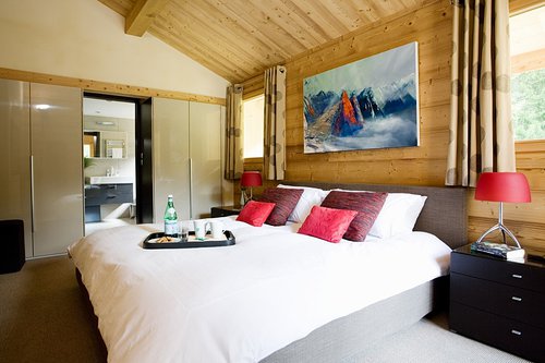 Double bedroom on the lower floor leading onto the lower deck