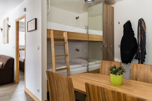 Bunkbeds with wardrobe