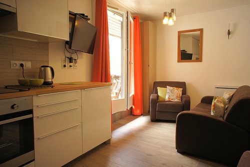 Living area with balcony access