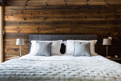 Double bed in master bedroom