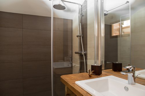 Shower in master bathroom