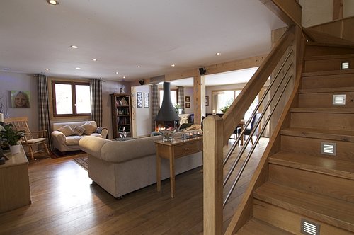 Living area and staircase