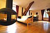 Suspended log burner & original beams