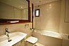 Bathroom with shower above bath