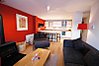 Double sofabed and log burner