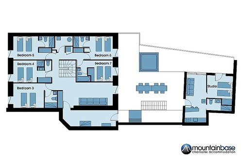 Chalet l'Orignal ground floor plan Chalet l'Orignal ground floor plan